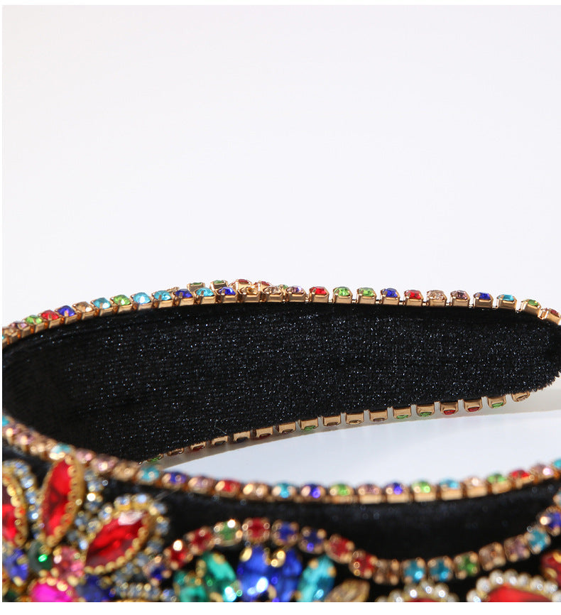 Women's Elegant Streetwear Geometric Flannel Rhinestones Hair Band