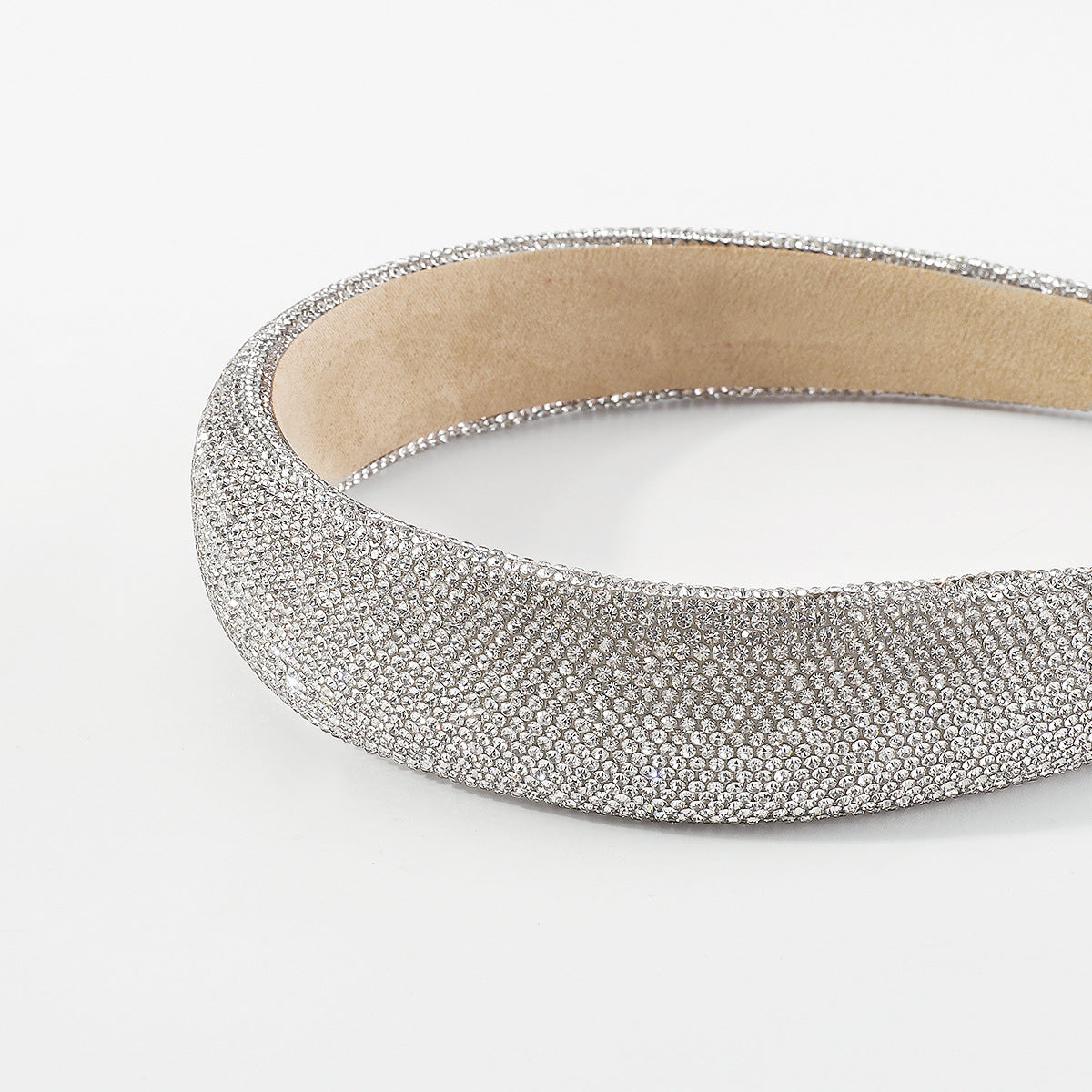 fashion solid color rhinestone handmade hair band 1 piece