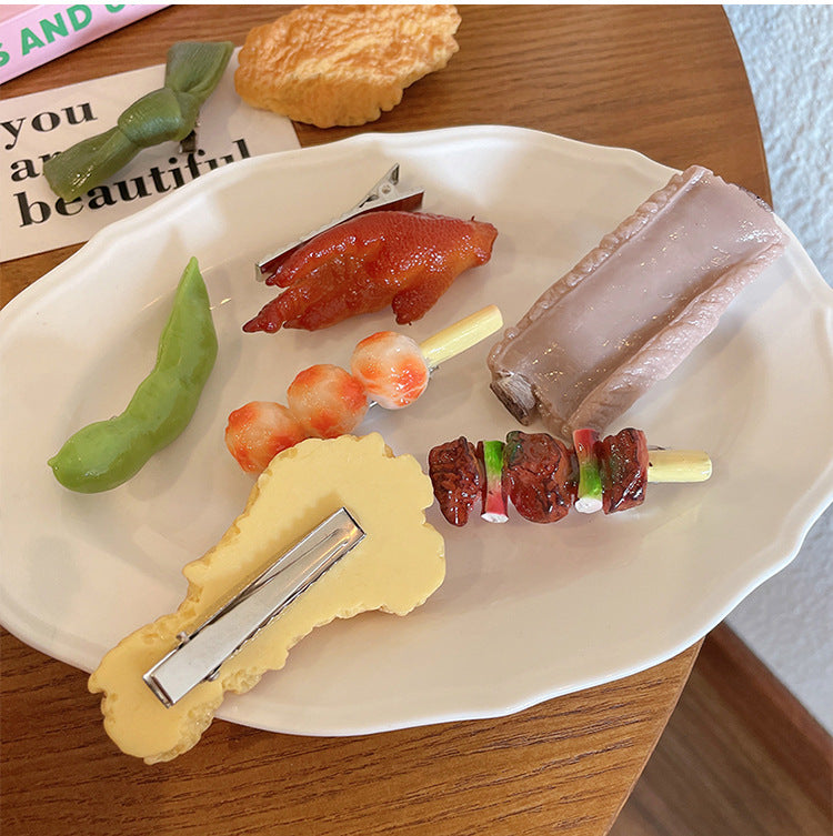 cute food alloy resin hair clip 1 piece