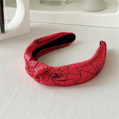 Women's Shiny Spider Web Skull Cloth Hair Band