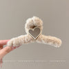 Cute love grab clip girl 2025 new popular high-end disc hair shark clip hairpin hair card headdress