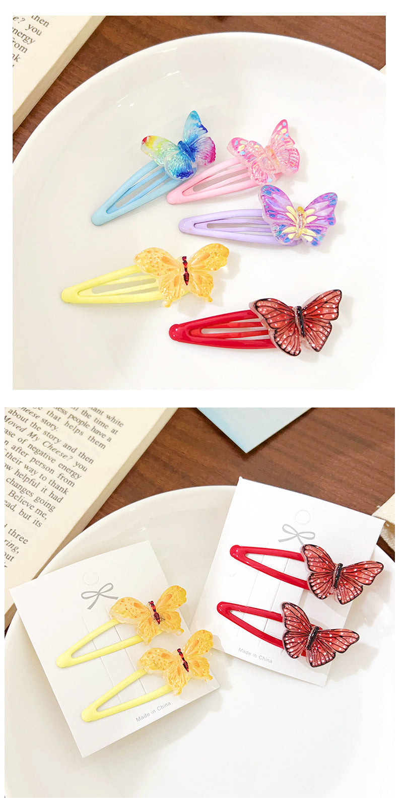 Women's Sweet Butterfly Plastic Resin Hair Clip