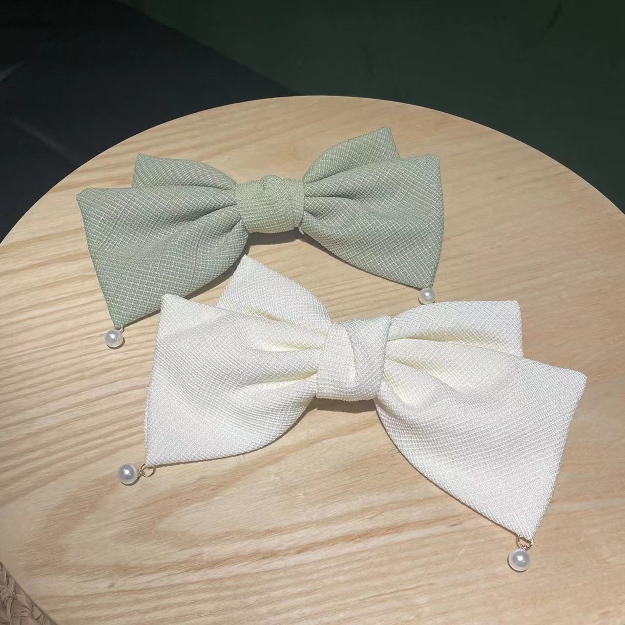 elegant solid color cloth bowknot hair clip