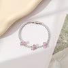 Copper Plating Inlay Heart Shape Bow Knot Zircon Bracelets