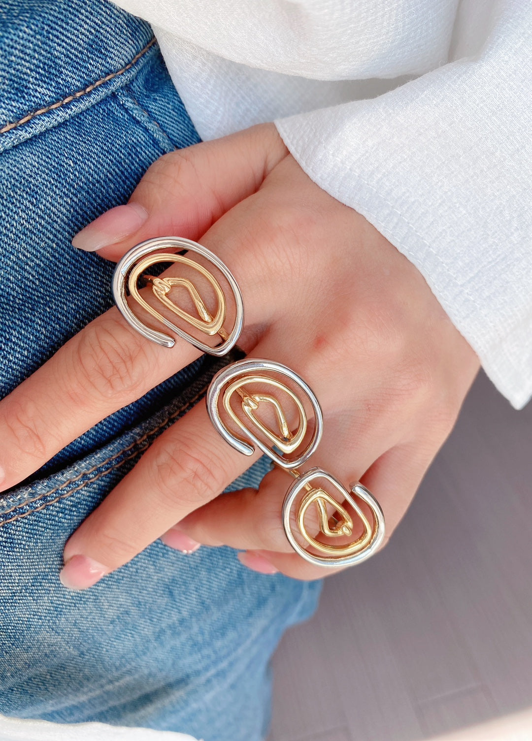 Jewelry Vintage Style Classic Style Spiral Copper Mixed Metal Plating Open Rings