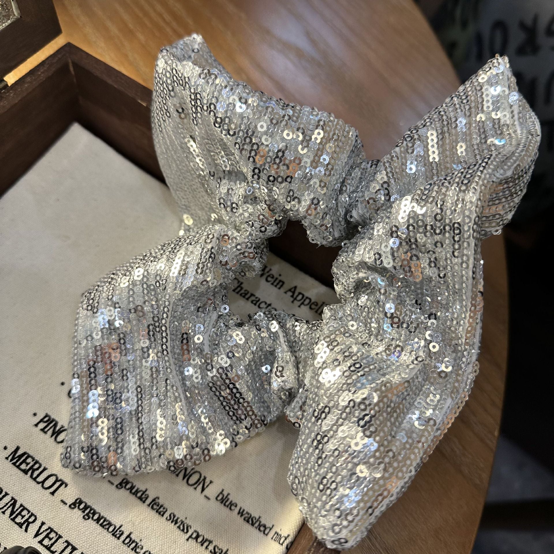 Women's Shiny Solid Color Sequins Hair Tie