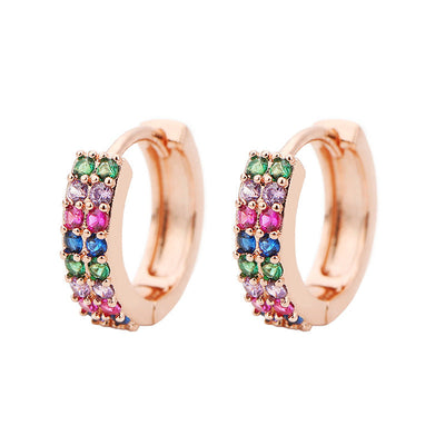 1 Pair Elegant Simple Style Geometric Copper Zircon Earrings