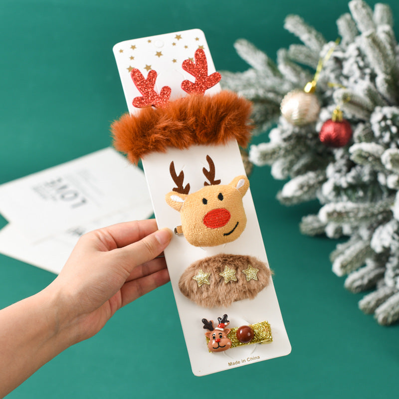 cute deer cloth hair clip 1 set