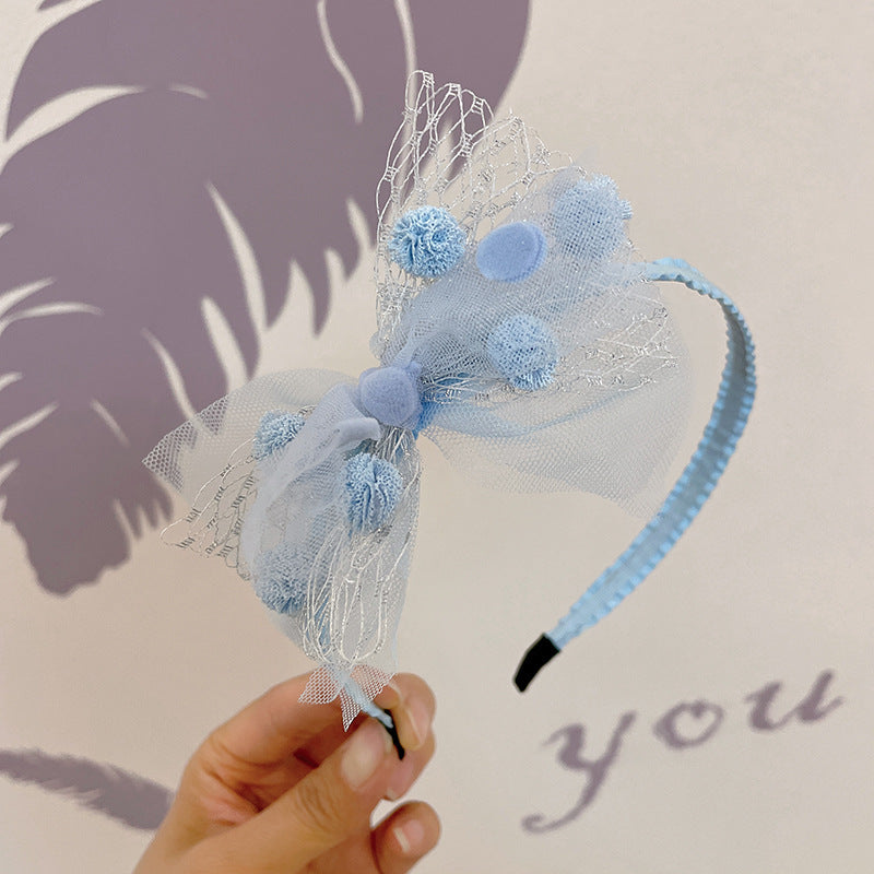 kid's simple style bow knot gauze hair band