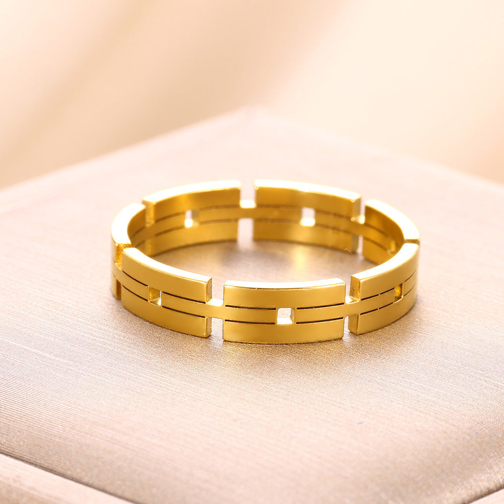 Jewelry Simple Style Commute Geometric 304 Stainless Steel 18K Gold Plated Rings