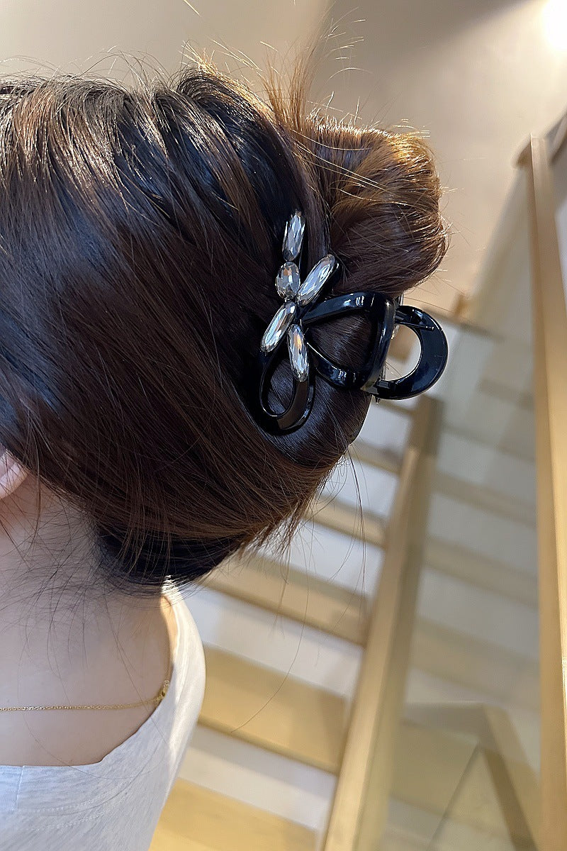 Women's Sweet Simple Style Bow Knot Rhinestone Hair Claws