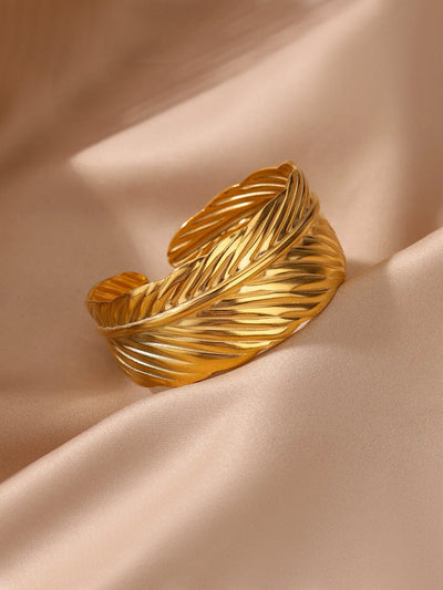 Retro Simple Style Geometric 304 Stainless Steel 18K Gold Plated Bangle In Bulk