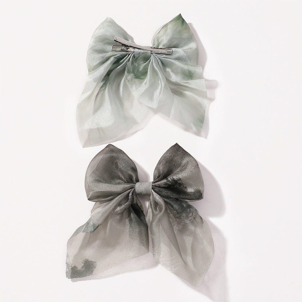Girl'S Simple Style Classic Style Bow Knot Alloy Ribbon Lettuce Trim Hair Clip