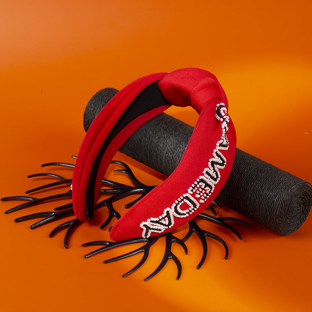 Women's Hip-Hop Retro Funny Letter Cloth Hair Band