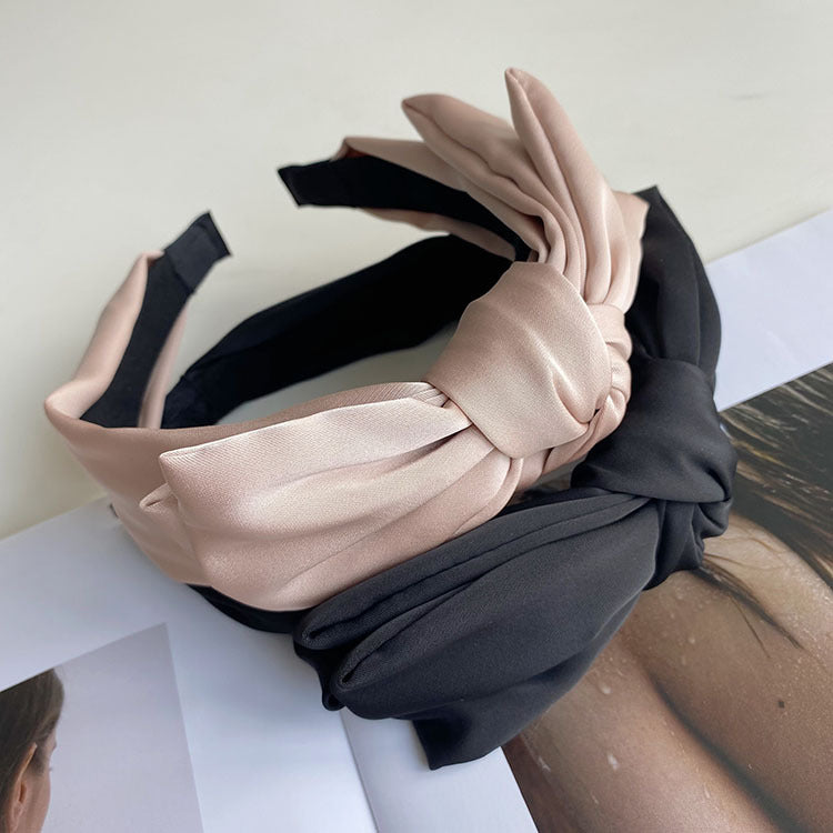 korean satin bowknot wide-brimmed headband