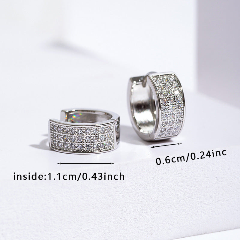 1 Pair Hip-Hop Streetwear Geometric Copper Zircon Earrings