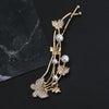 simple style butterfly alloy inlay artificial pearls rhinestones hair clip 1 piece