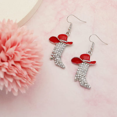 1 Pair Casual Simple Style Streetwear Boots Plating Copper Zircon Drop Earrings