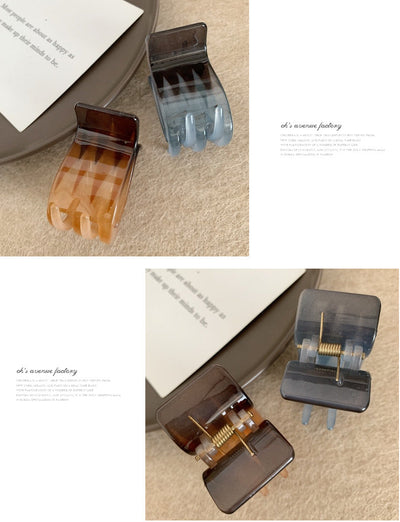 women's simple style color block plastic hair claws
