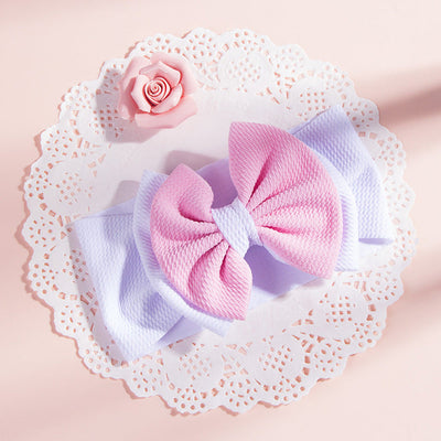 fashion children's solid color double-layer bowknot hairband