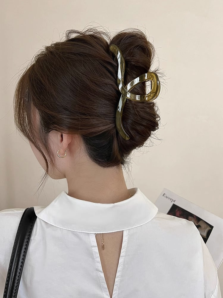 Women's Elegant Solid Color Plastic Stoving Varnish Hair Claws