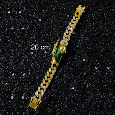 Hip-Hop Human Rhinestones Zinc alloy Cuban Link Chain Curb Chain Chain & Link Bracelets