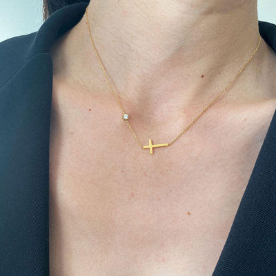 Jewelry Simple Style Cross Titanium Steel Plating Necklace