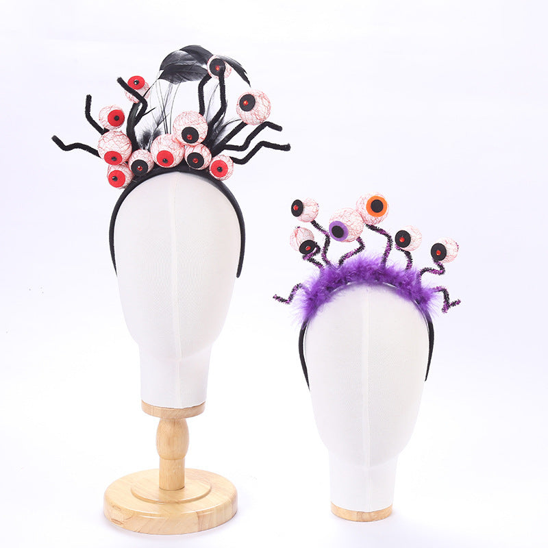 Women's Hip-Hop Funny Halloween Pattern Mixing Lace Hair Band