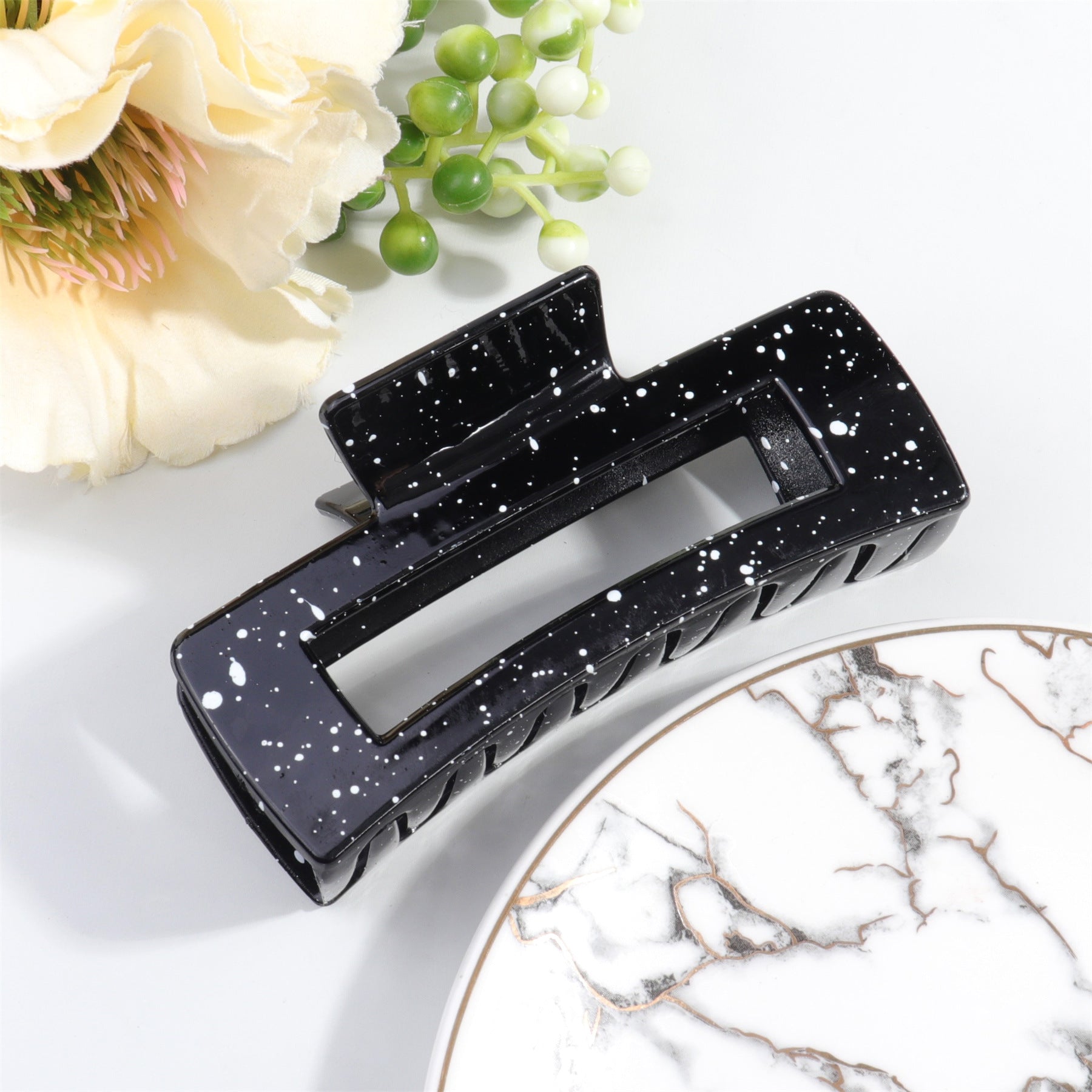 women's simple style color block plastic stoving varnish hair claws