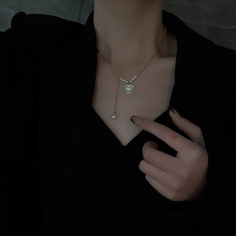 Jewelry Simple Style Classic Style Heart Shape Titanium Steel Bracelets Necklace