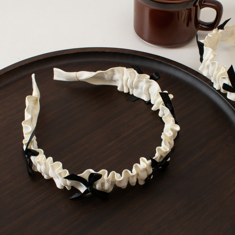 Women's Sweet Simple Style Bow Knot Cloth Pleated Hair Band