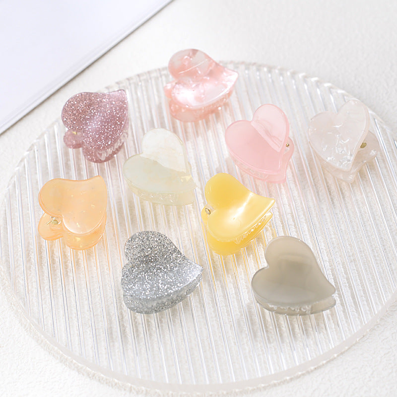 Women's Sweet Heart Shape Acetic acid sheets Hair Claws