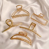 retro solid color alloy plating hair claws 1 piece