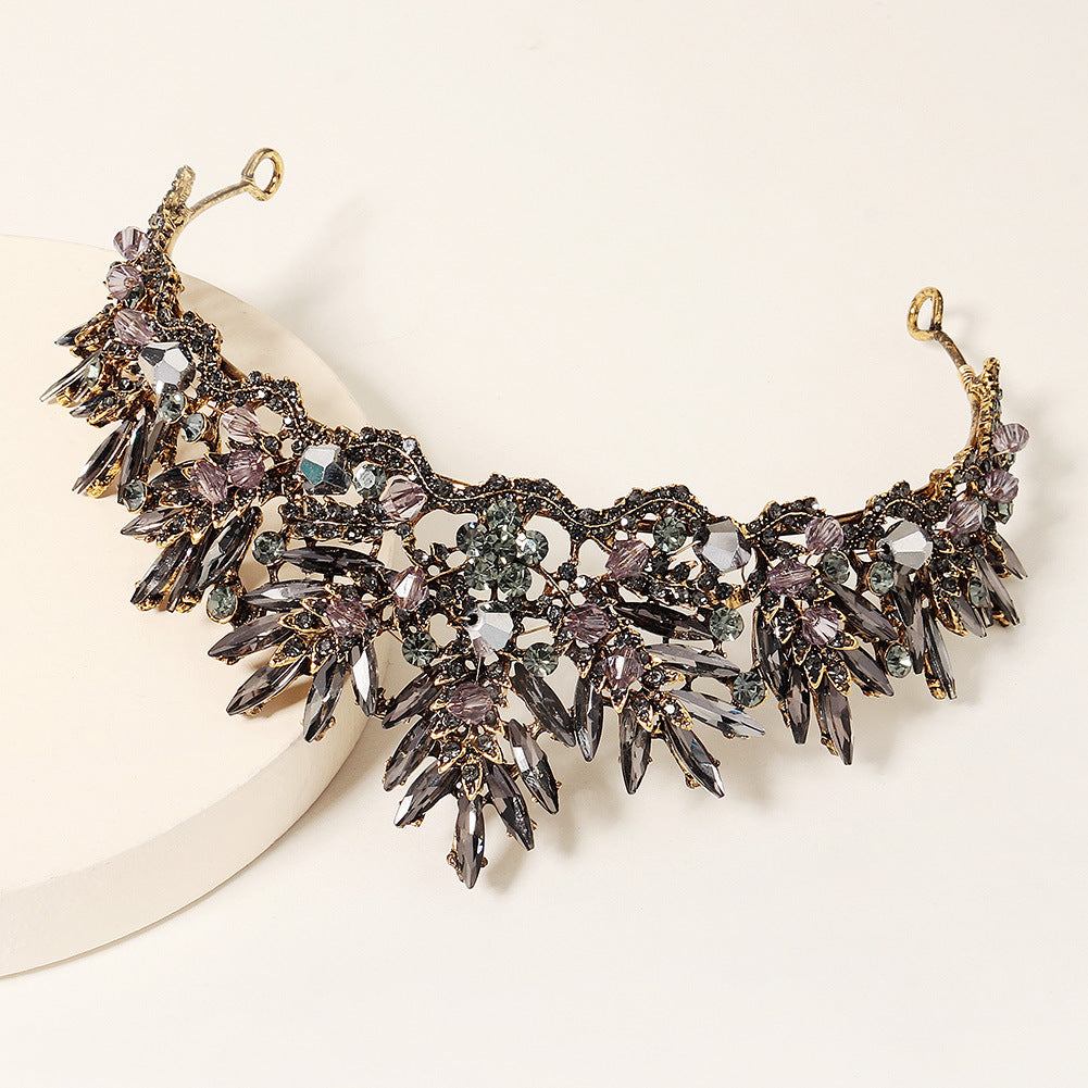 retro crown alloy inlay rhinestones 1 piece