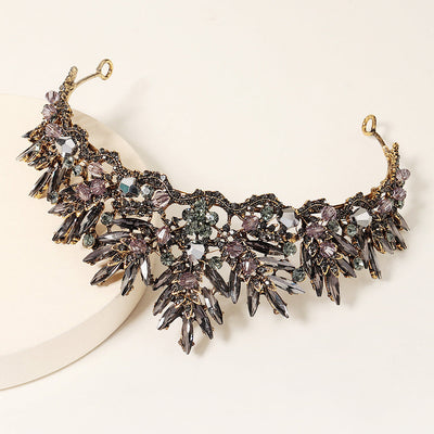 retro crown alloy inlay rhinestones 1 piece