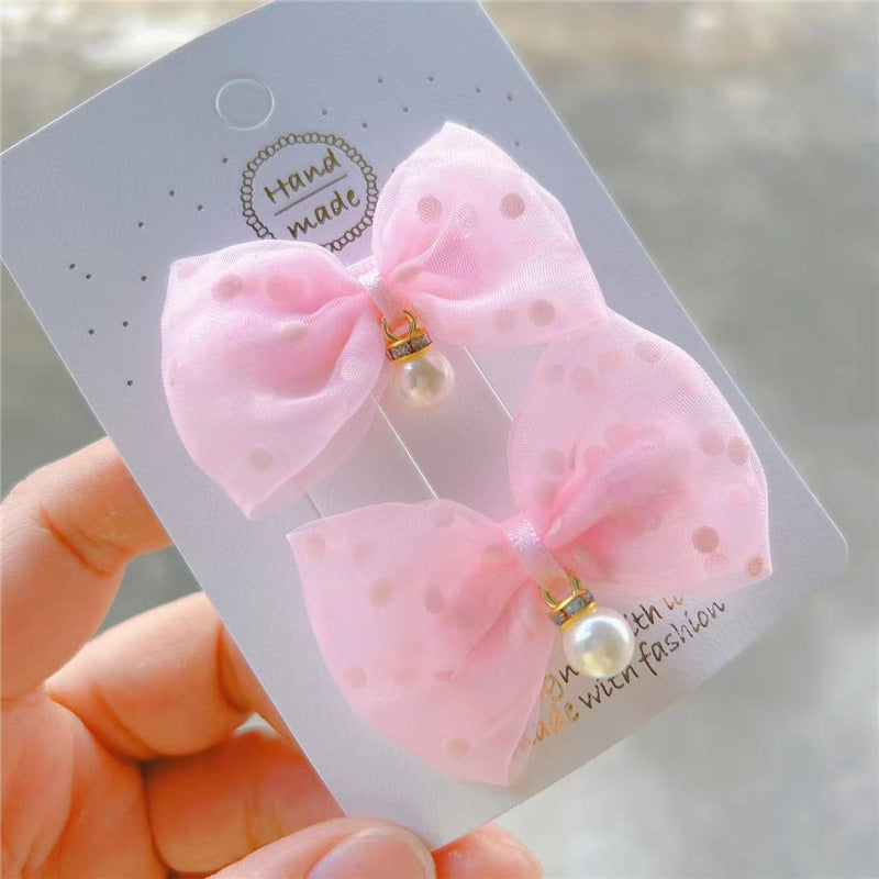 simple style bow knot cloth hair clip