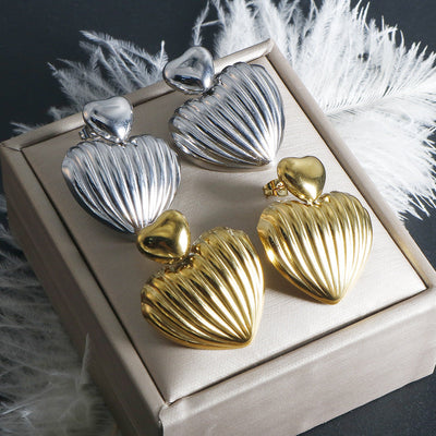 Jewelry Elegant Heart Shape Titanium Steel Jewelry Set