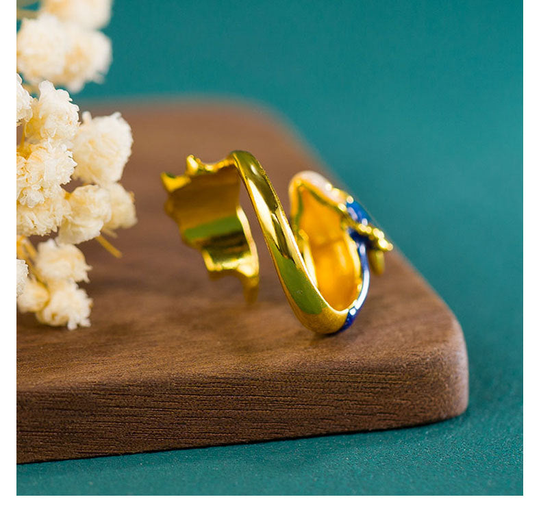 Copper Plating Dragon Open Rings