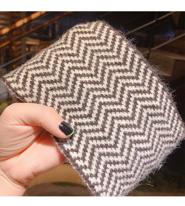 Women's Casual Simple Style Stripe yarn Rib-Knit Hair Band