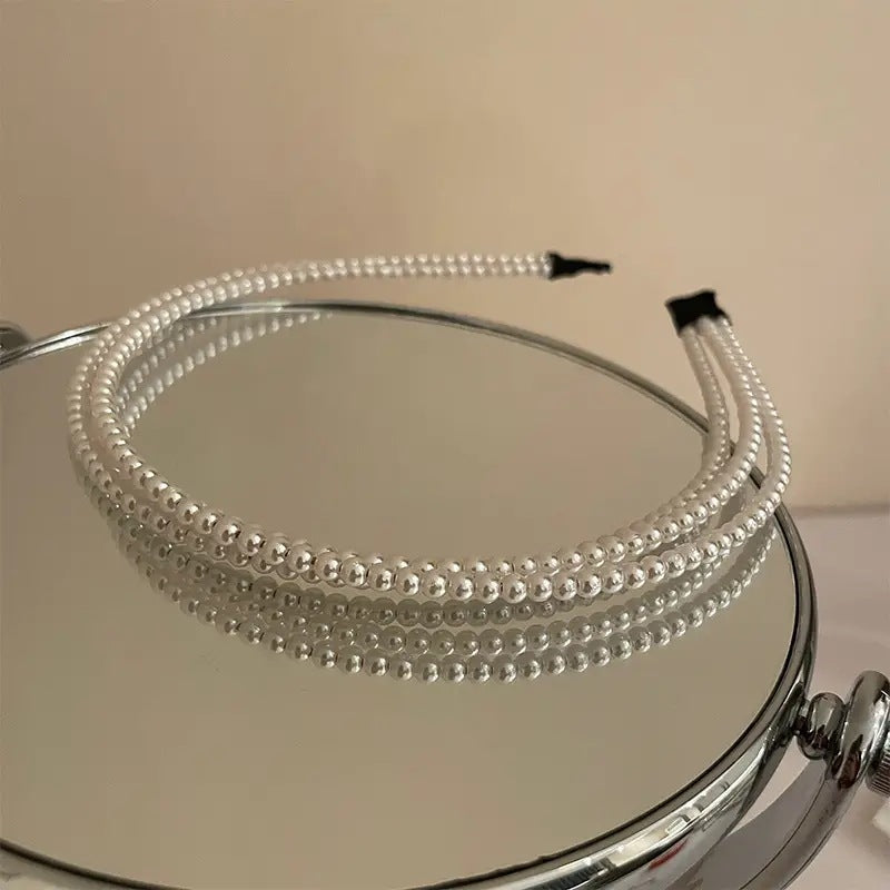 Women's Elegant Streetwear Round Imitation Pearl Hair Band