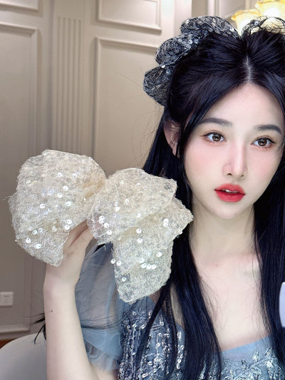 Women's Sweet Simple Style Bow Knot Gauze Hair Clip