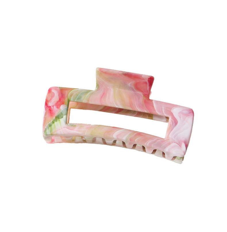 New Arrival Marble Color Rectangular Grip High-Grade Sense Niche Updo Imitation Acetic Acid Shark Clip Hair Accessories Headdress