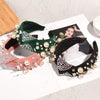 fashion solid color cloth inlay pearl hair band 1 piece