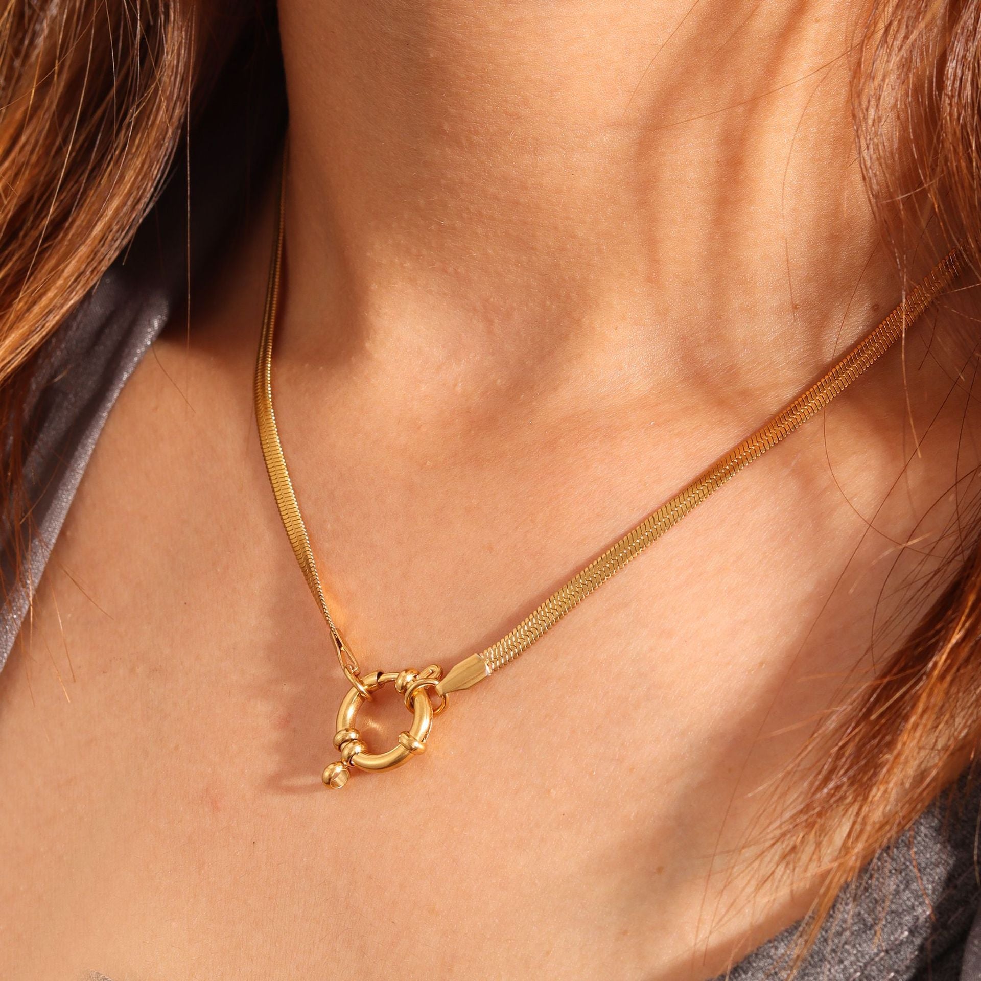 Jewelry Retro Simple Style Geometric Titanium Steel Plating Pendant Necklace