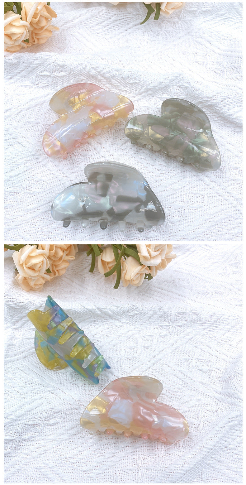 cute color block arylic handmade hair claws 1 piece