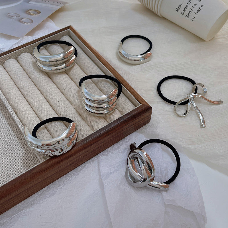 Women's Simple Style Solid Color Knot Bow Knot Alloy Hair Tie