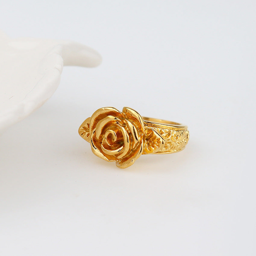 Jewelry Simple Style Streetwear Angel Rose 304 Stainless Steel Rings