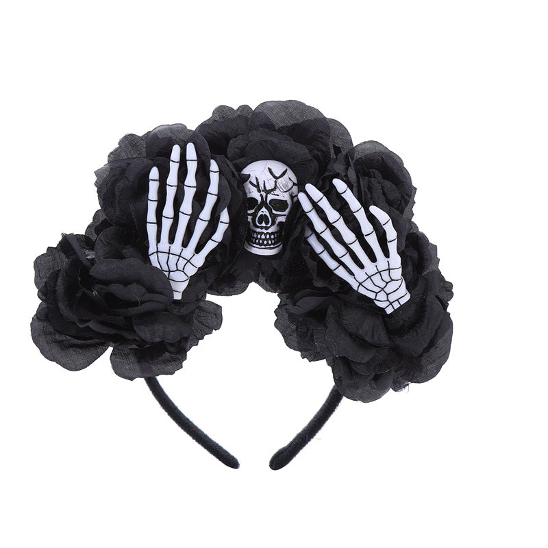 funny skull cloth patchwork hair band