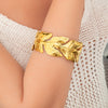 Casual Retro Leaves Flower 304 Stainless Steel Cuff Bracelets In Bulk