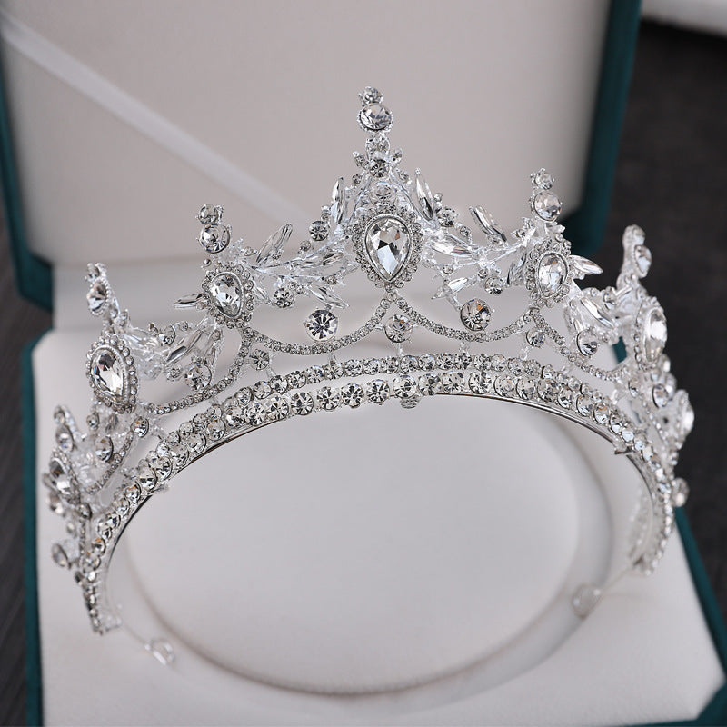 glam crown alloy inlay rhinestones crown